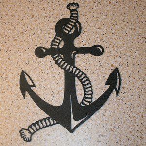 Anchor With Rope 10"x6.75" Wall Decor 3D Printed Art Sailing Nautical Gift Boat